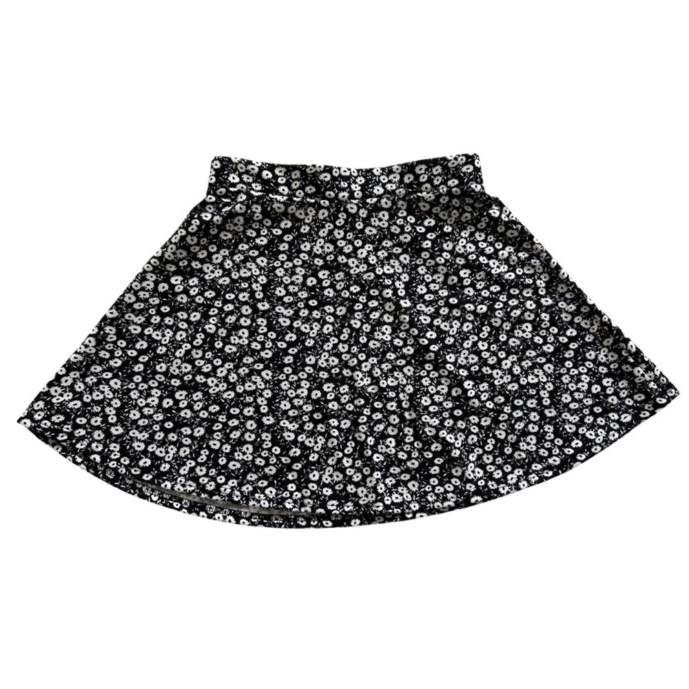 Black and White Floral Skirt